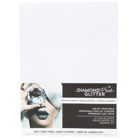 A7 Envelopes Glitter White, 15 Pack - Printable Mailers for Wedding Invitations, Greeting Cards, and DIY Stationery - Shed-Free, 200 GSM Heavy Duty Paper