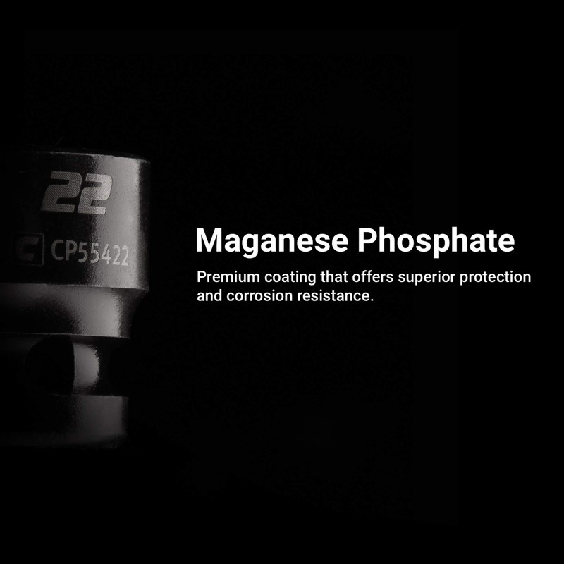 Capri Tools 24 mm Stubby Impact Socket, 1/2 in. Drive,