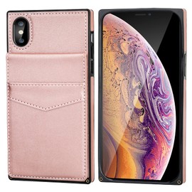 Vaburs for Xs Max Wallet Case with Credit Card Holder, Kickstand Premium PU Leather Magnetic Closure Shockproof Card Case for Xs Max(6.5", Rose Gold)