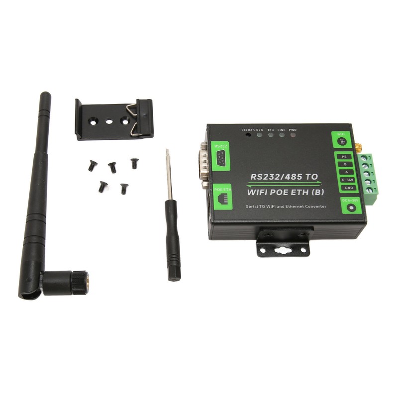 RS232 RS485 to WiFi POE Ethernet Serial Server Converter Multifunction