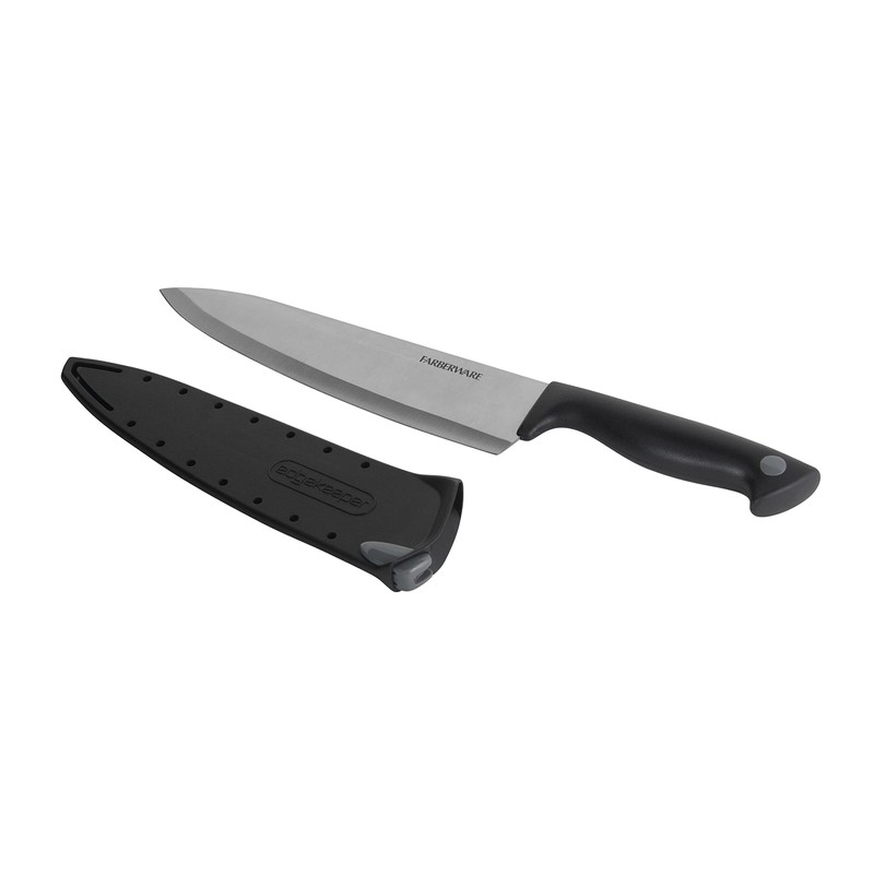 Farberware Edgekeeper 8-Inch Chef Knife with Self-Sharpening Blade Cover, High