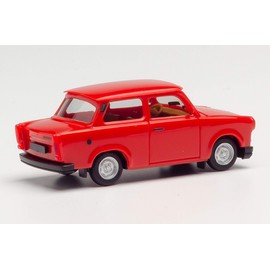 herpa 027342-003, Indianred in Miniature for Crafts Collecting and as a Gift with the Original Rare Colouring Indian Red Is the Trabant 1.1 Reproduced as a Saloon