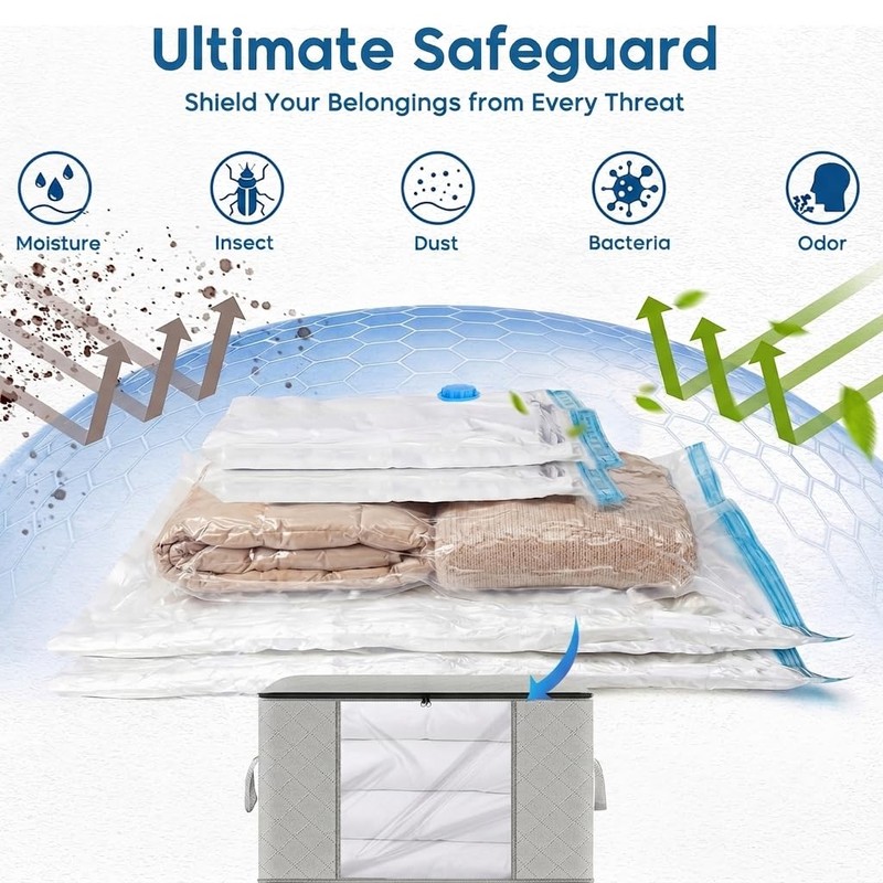 Leavans Pack of 2 90 L Storage Bags, 2 Vacuum