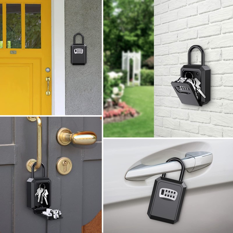 ORIA Key Storage Lock Box, 4 Digit Combination Lock Box,