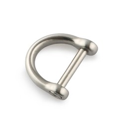 MACHSWON Key Ring with Screw Shackle D shape Heavy Duty PureTitanium Alloy Horseshoe buckle car keychain 18 * 17mm/0.71 * 0.67inch For men and women silver, M, Medium