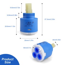 DEANKEJI 3 Stück Kartusche Wasserhahn, 35mm Wasserhahn Kartusche, Ersatzkartusche Geeignet für Küche, Bad, Badewanne, Wasserhahn Ersatzteile
