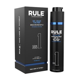 RULE 10-in-1 Mens Face Moisturizer with SPF 20 - Anti Aging Face Moisturizer with Collagen, Licorice Extract, Anti Wrinkle - No menthol (Normal/Dry skin - No Menthol)