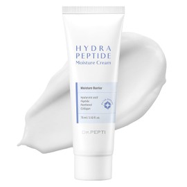 dr.pepti Hydra Peptide Moisture Cream, Crema hidratante coreana 2.53 fl oz | 6 ceramidas, 7 ácidos hialurónicos, 5 péptidos, niacinamida, escualano; hidratación clínicamente probada a 100 horas