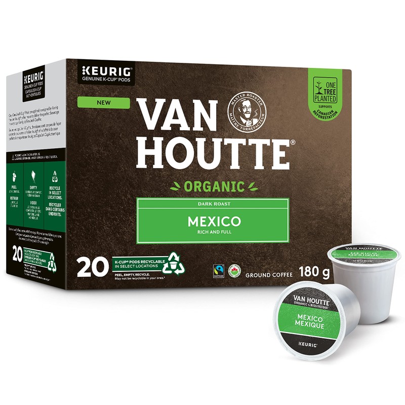 Van Houtte Mexico Organic Fairtrade K-Cup Coffee Pods, 20 Count