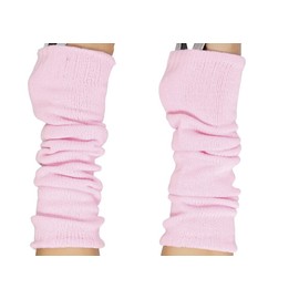 Luxurious Ladies 80's Dance Plain Ribbed Leg Warmers, Neon Leg warmers 15 Colours (Baby Pink)