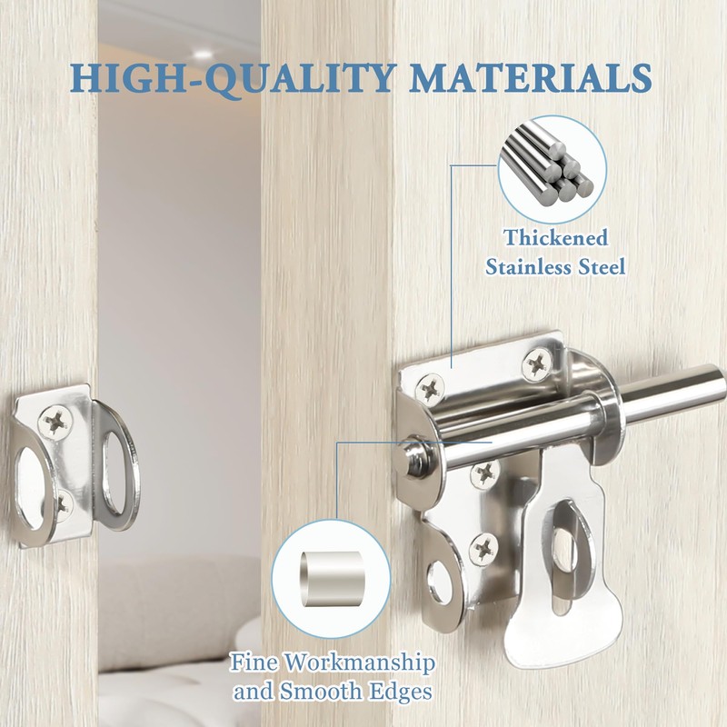 Mooche Slide Latch Lock Barrel Bolt with Padlock Hole, Barrel