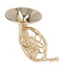 Miniature French Horn Decoration Brass Dollhouse Mini Musical Instrument Replica