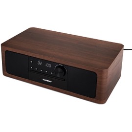 SoundBeast Stereo Shelf System with CD Player, Bluetooth, FM Radio, USB Playback, Aux in, Optical in, Alarm Clock, & Remote Control