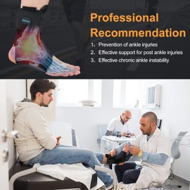 SNEINO Ankle Brace for Sprained Ankle, Adjustable Lace Up Ankle Brace for Women & Men, Ankle Stabilizer for Injury Recovery, Sprain, Joint Pain, Ankle Support for Volleyball, Running, Sports. Medium