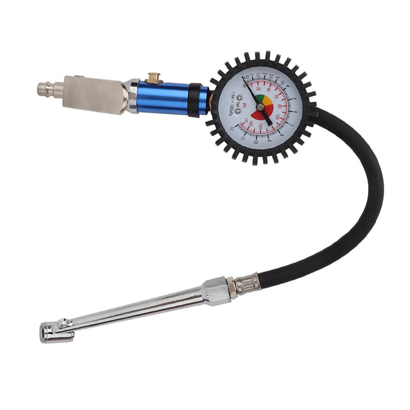 12 Bar Self clamping Tire Inflator with Air Pressure Gauge