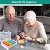 Fidqiog Monthly Pill Organizer 2 Times a Day, Large Daily