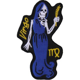 Virgo Skull Zodiac Patch, Skull Patches