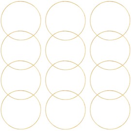 NUOBESTY 12Pcs 6 Inch Dream Catcher Rings Gold Metal Craft Rings Hoops Macrame Macrame Rings Rings for Crafts