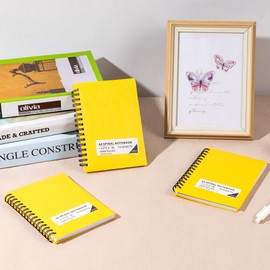 FLYING EAGLE Premium 4x6 Small Spiral Notebook 3 Pack A6 Mini Journal Plastic Hardcover 8mm Ruled Notebook 468 Pages for School Work