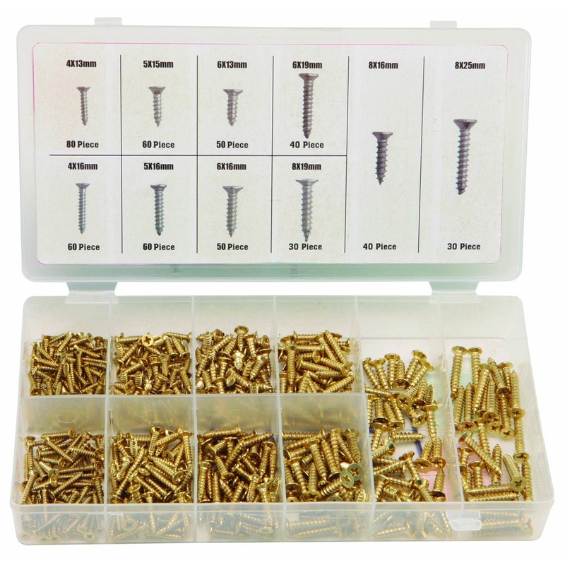 Storehouse 500 Piece Brass Plated Wood Screw Assortment