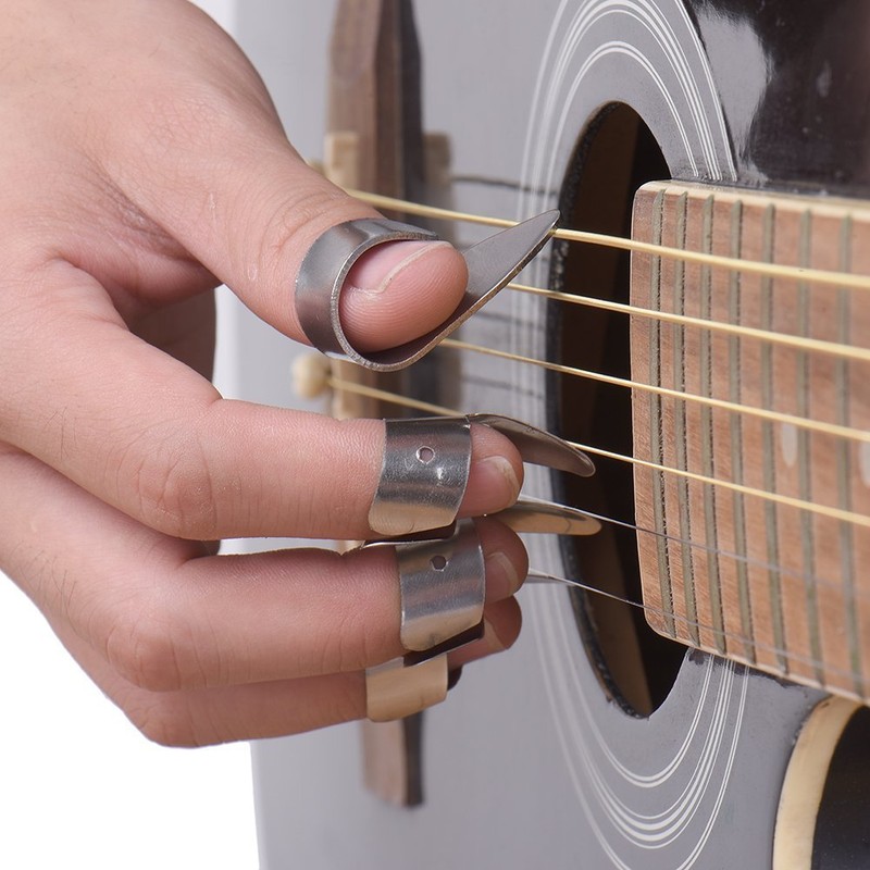 Honbay 6 Metal Finger Picks + 2 Thumb Picks Set
