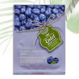 Entel Blueberry Mask Pack x10 Packs Moisture Pack Sheet Pack Skin Soothing 5ea