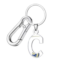 EZUY GNAY A-Z English Letter Volleyball Pendant Key buckle Stainless Steel key ring Volleyball Initial Keychain Holiday Gift For Men&Women C