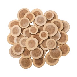 Natural Small Wood Slices for Crafts, 1.2"-2.5" Unfinished Wood Pieces Circles Tree Bark Round Log Discs Christmas Ornaments Wedding Centerpieces