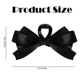 ZSRVAJ Bow Claw Clip, Large Bow Clip, Nonslip Bow Hair Clip, Black Hair Bow for Women Girls Thick Thin Hair Dress Up Accessories Birthday Party Show Christmas Thanksgiving