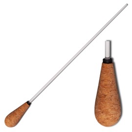 Montford Conductor's Baton - 12" Cork Handle - Pear-Shape Grip. Ergonomic Cork Handle for Secure Grip - Elegant White Lacquered Stick - Precision and Balance for Orchestra/Band Conductors