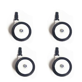 WYI Baby Walker Wheels Replacement Parts, 2'' Plastic Rubber Wheels Casters, Removable, Safe for All Floors,Set of 4 (Black)