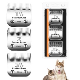 3 Pcs Professional Detachable Replacement Ceramic Blades set,compatible with Andis AGC,BDC,BGC,MBG Series,oster Classic 76/Star-Teq/Power-Teq Clippers，Cut Length 3/8-Inch 5/32-Inch 1/4-Inch