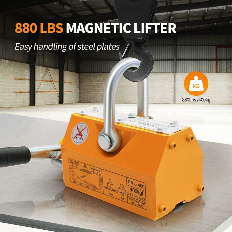 EBUY 880Lbs Magnet Lifting with Release, 400KG Magnetic Lifter Device,