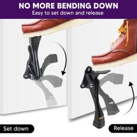 HOME&I Easy Pedal Kick Down Door Stop Stopper Easy Step Door Kick Doorstop,Premium Quality,Height-Adjustable Rubber Foot,4 Inch (1 Pack-Black)