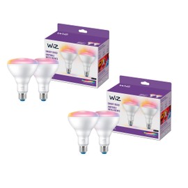 WiZ Connected 65W BR30 LED Smart Light Bulbs - Connects to Your Wi-Fi - E26 Smart Bulb - Control with Voice or App + Activate with Motion - Matter Compatible - 4 Pack