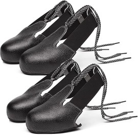 ZZBUY 2 Pairs Steel Toe Covers for Shoes Anti-Skid Grip Steel Toe Cap Shoe Covers Safety Anti-Smashing Shoe Toe Head Protector for Industry and Workplace