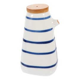 Angoily Oil Dispenser Japanese Style Ceramics Olive Bottle Sauce Vinegar Cruet Liquid Condiment Dispenser for Kitchen Bar Cafe Hotel Restaurant White