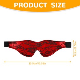 Lotsdonxia Sleeping Eye Mask, Lace Fabric Blackout Soft Breathable Blindfold Meditation Sleep Aid for Adults for Valentine's Day, Anniversaries and Role Playing(Red)