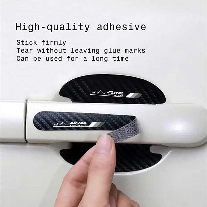 8PCS Stylish 4X4 Mountain Car Door Handle Scratch Protectors, Tri-Color