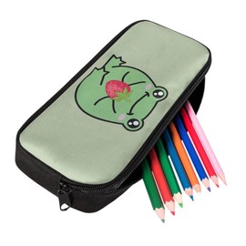 HELLHERO Pencil Case for Kids Boys Girls Pen Holder Frog Coin Bag, black, coin pocket