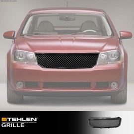 Stehlen 642167820703 Compatible With 2008-2010 Dodge Avenger Mesh Front Hood Bumper Grille - Glossy Black