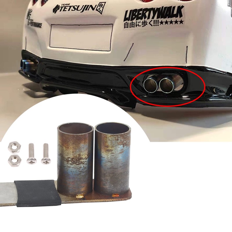GORCWAN 1:10 RC Car Simulation Exhaust Pipe Metal Tail Throat
