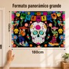Banner Dia de Muertos,Fondo de Calavera 180×100cm,Decoracion Dia de Muertos