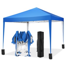COBIZI Canopy 10x10 Pop Up Canopy Tent Party Tents for Parties Weddings Backyard Waterproof Canopy Outdoor Commercial Canopy Event Tent with Stakes, Ropes, Sandbags, Blue