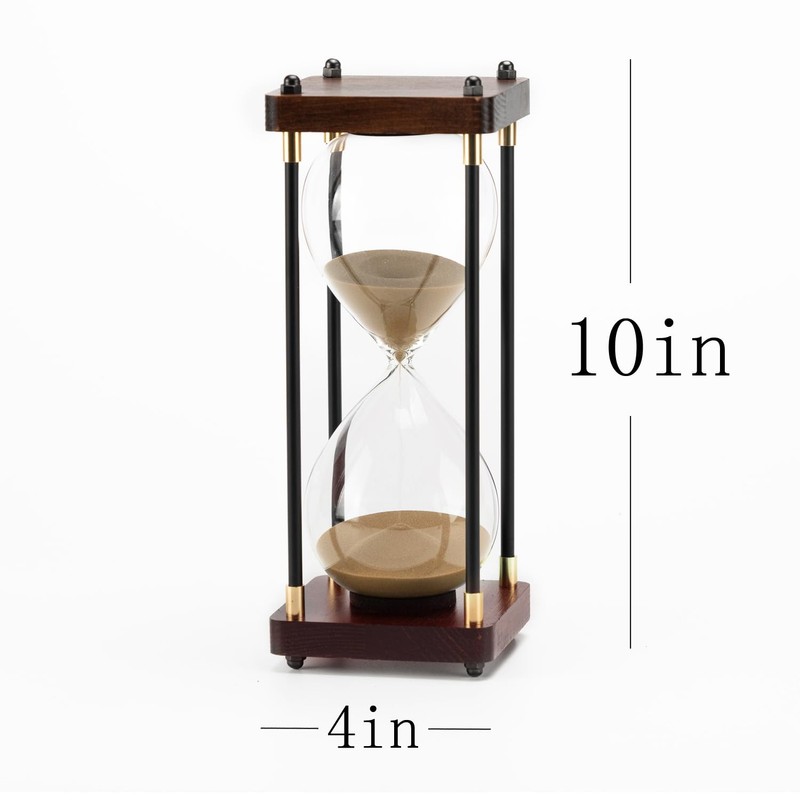 Large Hourglass Timer 60 Minute, Decorative Wooden Sand Timer with