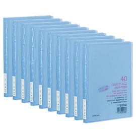 Kokuyo Hase-6BX10 Postcard Holder, Carryall A6, Holds 40 Postcards, Blue, Set of 10