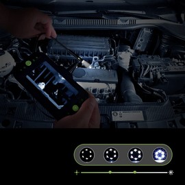 AMTORIN 6mm Diameter Fiberscope Dual Camera Endoscope Fiberscope Camera 5m Long with 32G Memory Card, Digital Endoscope, Dual Lenses, Endoscope, Snake Camera, Dual Fiberscope Camera, Industrial