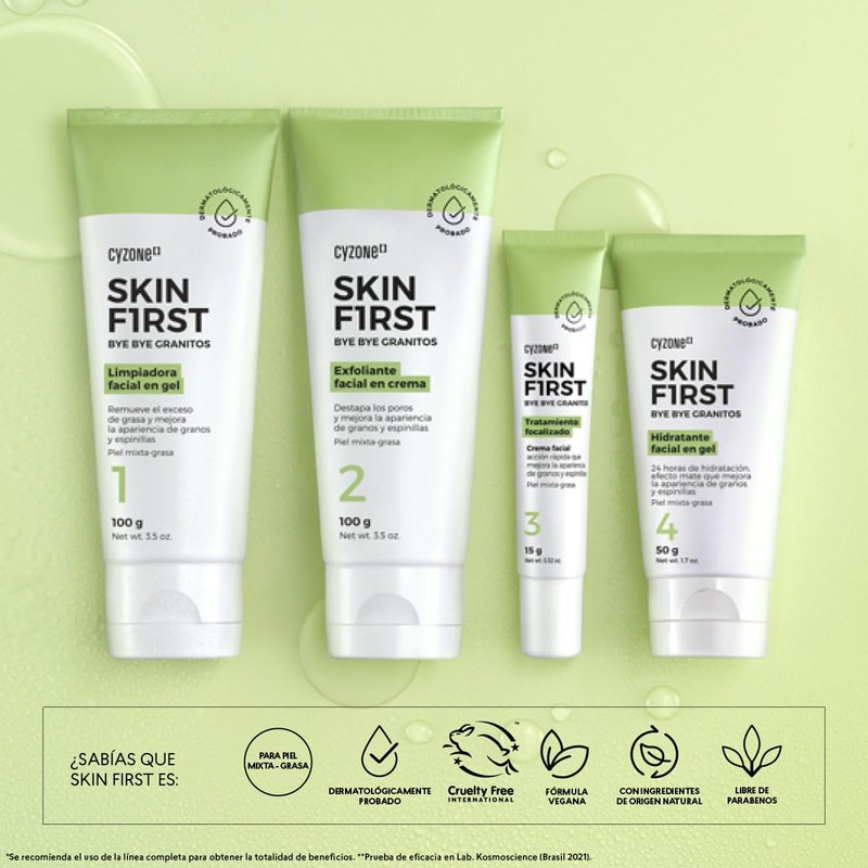 Cyzone Limpiadora Facial Bye Bye Granitos Skin First, 100g.