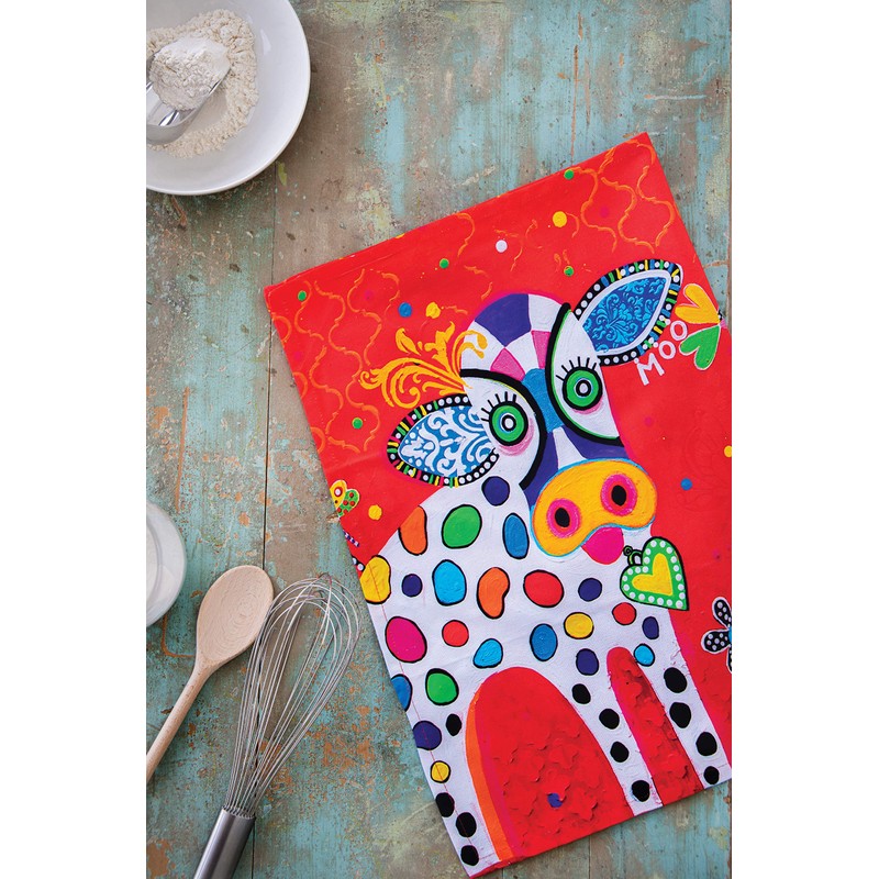 Maxwell & Williams Love Hearts Tea Towel with Bird Design,