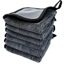 TARO WORKS Super Absorbent Hand Towel, Kitchen Towel, Dryer, Microfiber Cloth, Wiping, 600 GSM, Gray, 9.8 x 9.8 inches (25 x 25 cm), 6 Ovals, Pack of 6